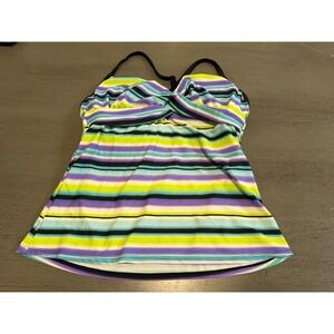 colorful striped BEACH NATIVE swimsuit top tankini size 36B or 36C